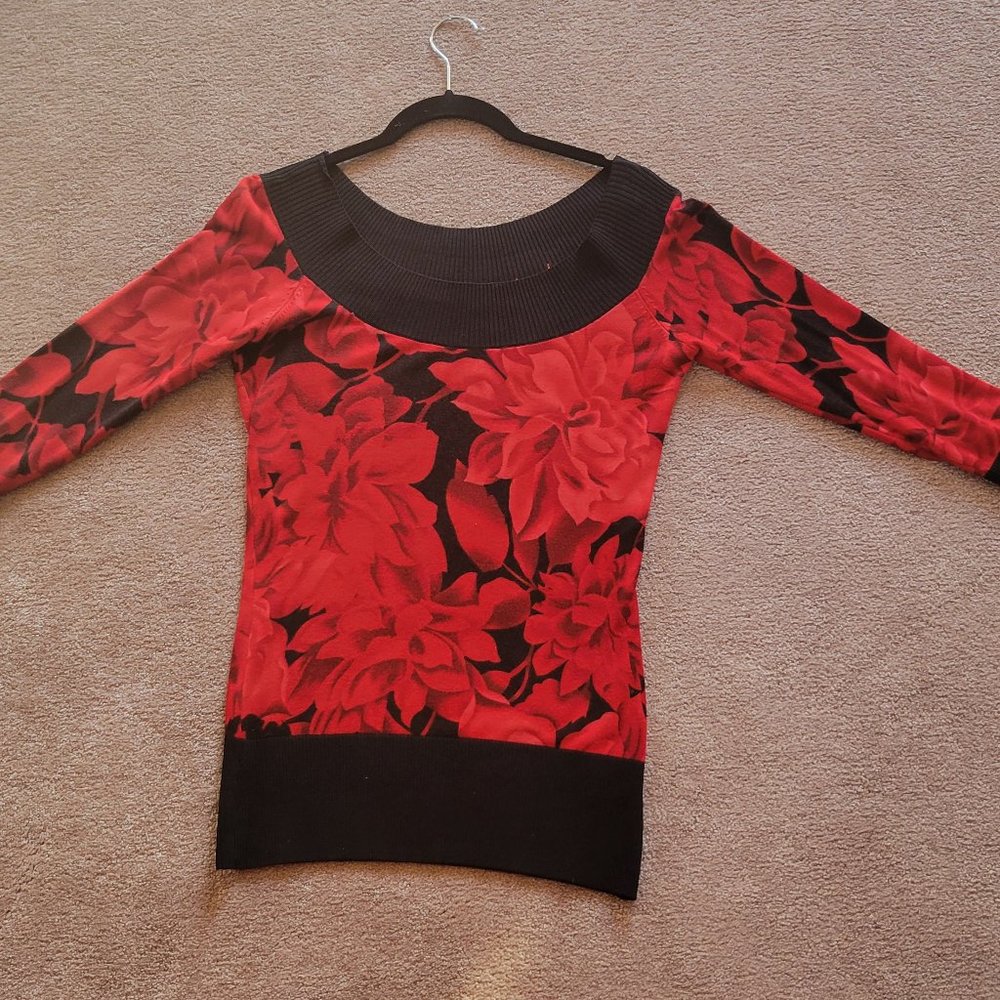 Cache 3/4 Sleeve Slimming Top, SZ Med
